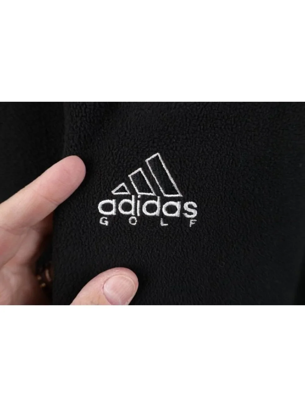 Vintage 90s Y2K Adidas Golf Mens Small Faded Spell Out 1/4 Zip Fleece Sweater